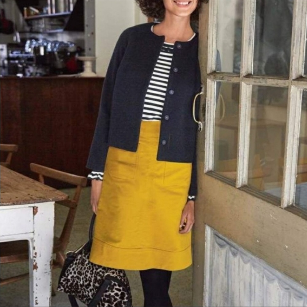Boden Yellow A-Line Skirt